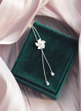 显脸瘦锆石纯银生日礼物项链风车