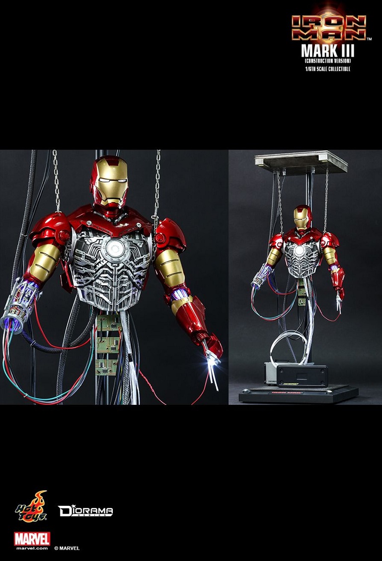 【GD漫玩社】HOTTOYS HT DS003钢铁侠 MK3维修分解调试情景地台-图1