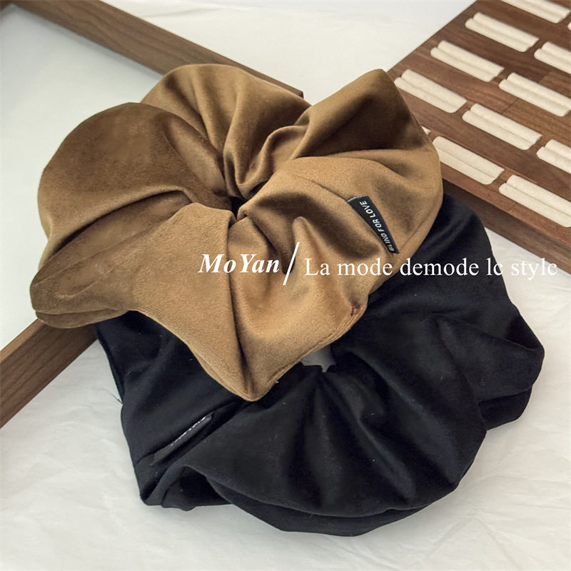 秋冬新款麂皮绒大肠发圈高级感马尾发绳软糯气质头绳复古时尚头花,淘宝优惠券,粉丝福利购,淘宝优惠卷