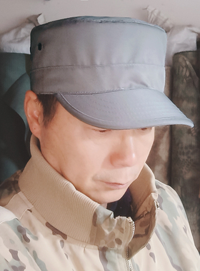 户外军迷灰色战术小兵帽男士高端定制大头围平顶棒球作训鸭舌帽子