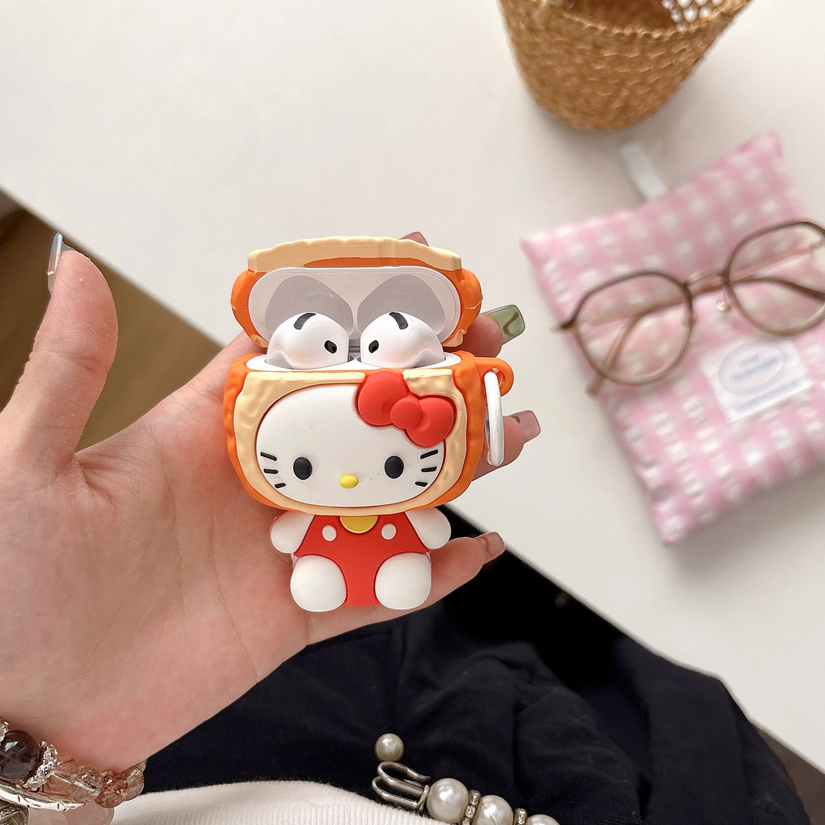 可爱卡通KT猫吐司面包airpods4保护套airpod3适用苹果pro耳机壳二代无线蓝牙第三代aipods2代airpodspro四代5 - 图2