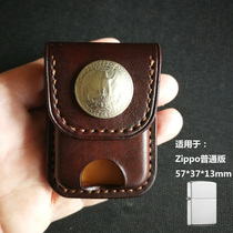 Suitable for zippo lighter leather cover genuine leather handmade original lighter leather sleeve thickened cow leather suction buckle