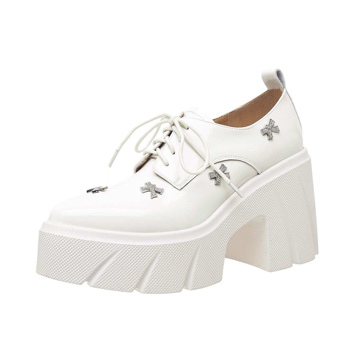 厚底增高女鞋真皮单鞋绑带英伦休闲鞋松糕跟尖头四季鞋粗跟乐福鞋,淘宝优惠券,粉丝福利购,淘宝优惠卷