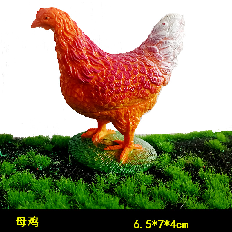 仿真动物模型家禽鸡鸭鹅白兔奶牛羊狗猫驴子马儿童玩具幼儿园教具 - 图1
