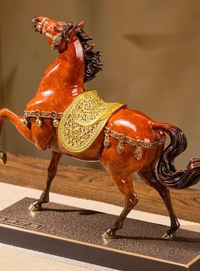 朱炳仁铜鸣扬万里马摆件工艺品彩铜家居客厅新居装饰品桌面全铜