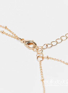 英国代购正品04.12 2025潮流导向 饰品新款 金色绒面多层项链