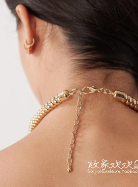 英国代购正品11.28 2025潮流导向 饰品新款 金色大环设计项链