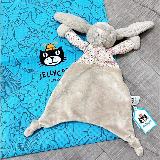 英国代购正品01.12 jellycat Blossom Silver碎花兔子安抚巾毯子,淘宝优惠券,粉丝福利购,淘宝优惠卷