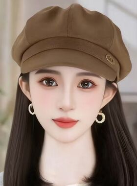 miu里miu气秋冬女八角帽拍照