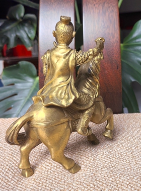 纯铜马上封侯摆件书房办公室摆设