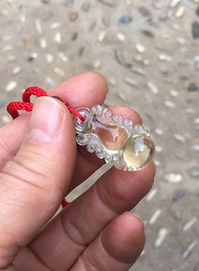 葫芦吊坠项链黄水晶挂件饰品女士