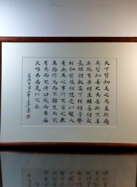 天下皆知美之为美有无相生难易相成处无为之事行不言之教书法真迹