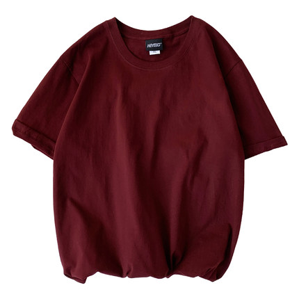 重磅纯色不透ins纯棉圆领短袖T恤厚实纯白打底衫t男女款体恤上衣