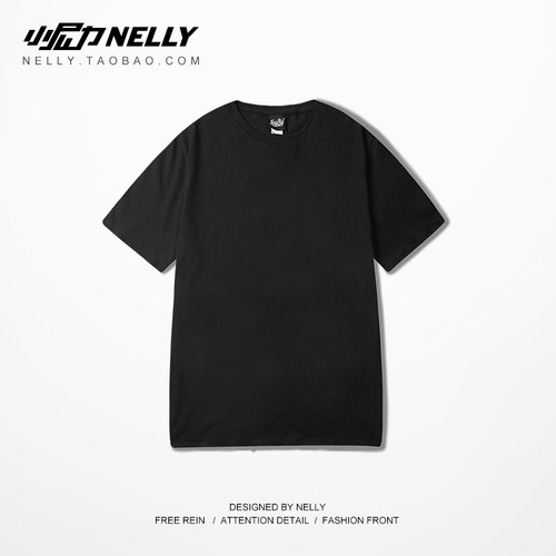 2026高街暗黑OVERSIZE宽松 粉红色 枚红色 t-shirt纯色短T恤男女 - 图1