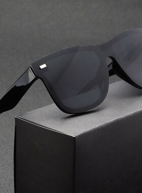 欧美潮流女士大框个性太阳眼镜男士炫彩反光水银挡风连体片墨镜