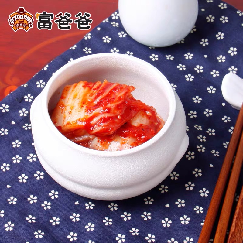 富爸爸韩式泡菜 瓶装切件辣白菜泡菜750g 酸辣爽口 下饭小菜 - 图2