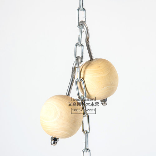 ninja 忍者健身 不锈钢勾直径7CM黄檀木球铁钩引体向上球攀岩球 - 图2