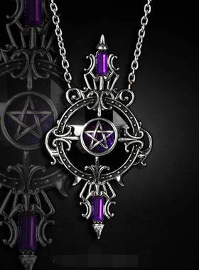 东欧复古宫廷风吸血鬼五芒星项链