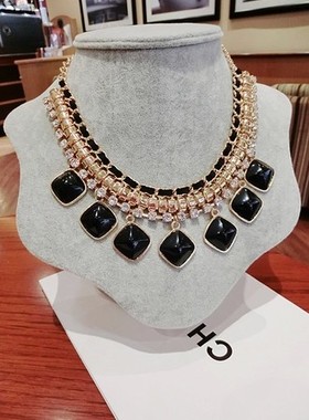 晚宴水晶夸张日韩风短款锁骨链