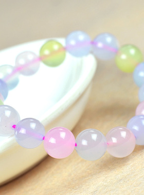 天然巴西糖果色甜美风摩根石手串