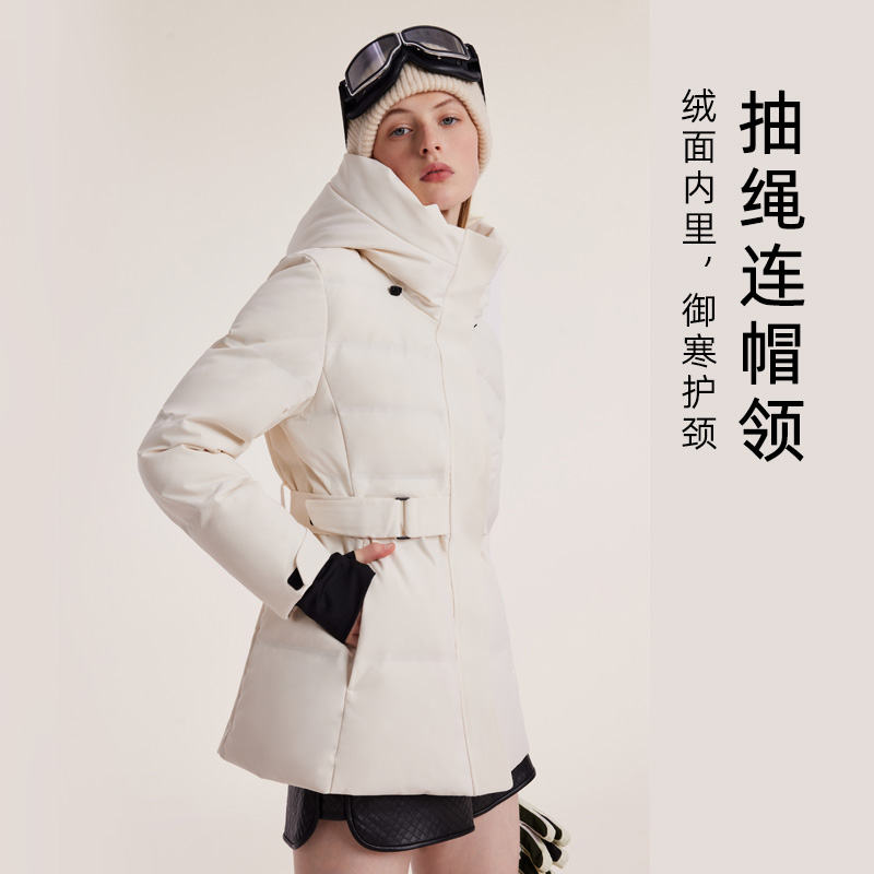 歌莉娅冲锋衣羽绒服女冬季新款户外三防鹅绒服短款外套1BNJ8B0D0