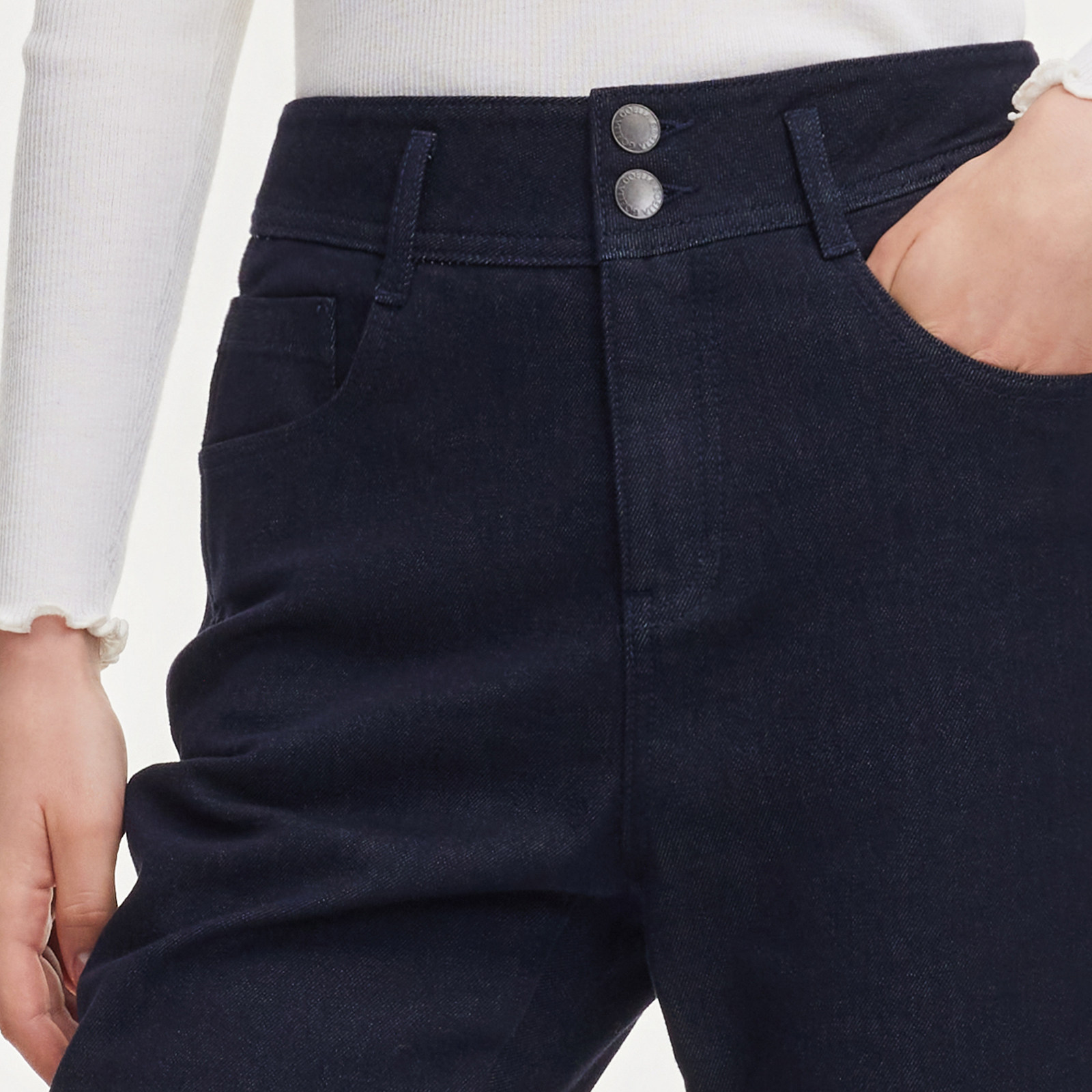 首降5折|歌莉娅牛仔裤女秋冬2025新款通勤微喇裤子高腰休闲长裤,淘宝优惠券,粉丝福利购,淘宝优惠卷