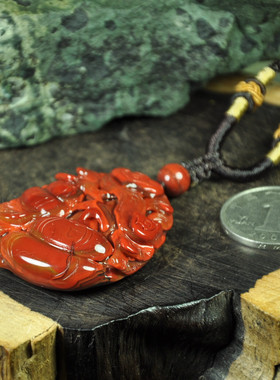 玛瑙手工如意毛衣链吊坠