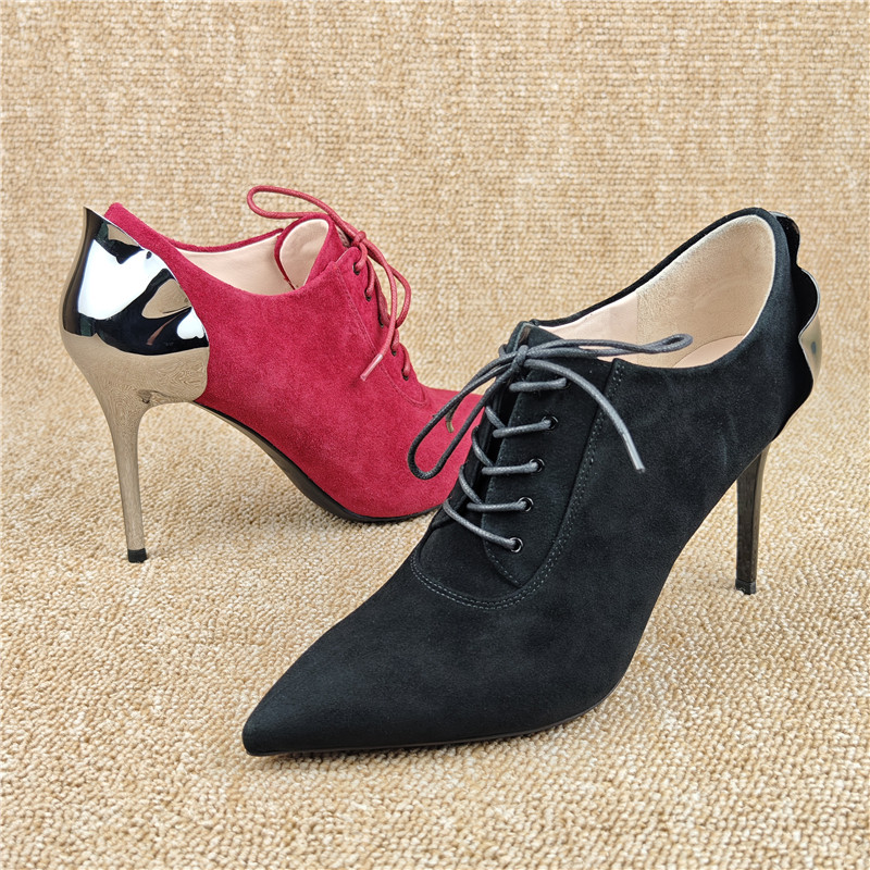 品牌断码撤柜处理女鞋真皮女单鞋羊皮单里深口时装鞋高跟系带皮鞋,淘宝优惠券,粉丝福利购,淘宝优惠卷