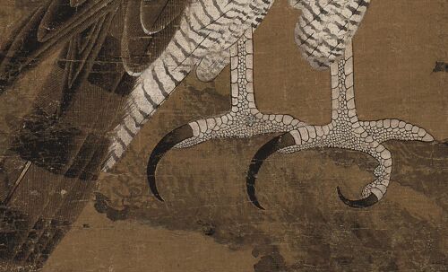 1:1元张舜咨 鹰桧图柏鹰图雄鹰老鹰古画国画高清微喷复制临摹范本 - 图2