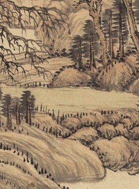 1:1原大清四王 王翚 良常山馆图古代山水画高清数字微喷复制临摹