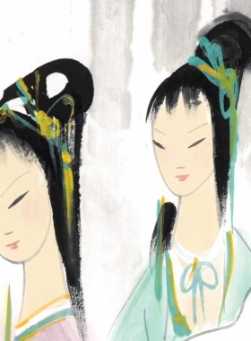 新品 林风眠 五美图名家字画高清微喷复制临摹客厅走廊装饰画挂画