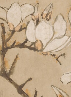 玉兰牡丹图工笔画挂画玄关装饰画