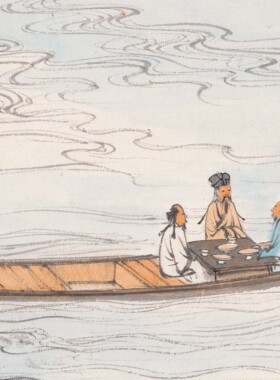 张大千赤壁立轴国画水墨山水画