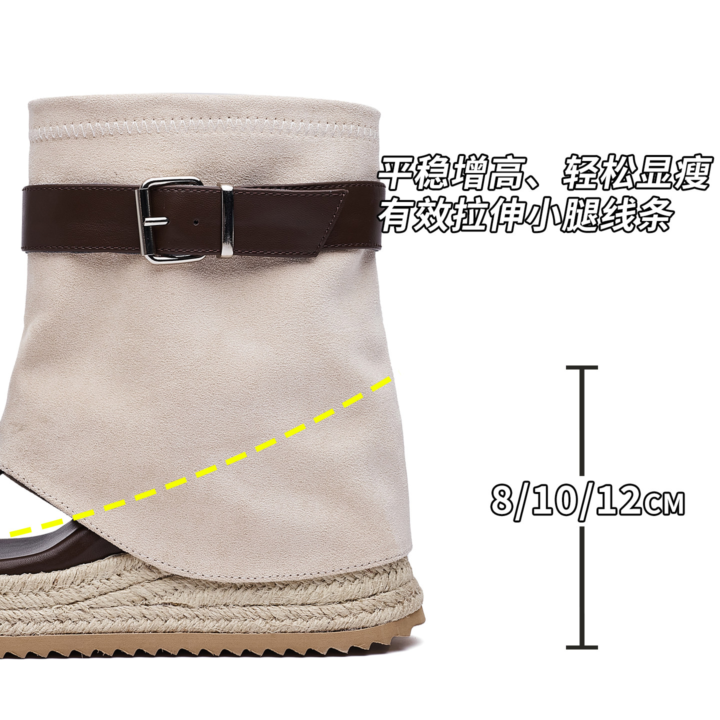 鑫哥甄选2025夏季新款夹趾凉靴内增高12厘米裤管人字短靴女外穿鞋,淘宝优惠券,粉丝福利购,淘宝优惠卷