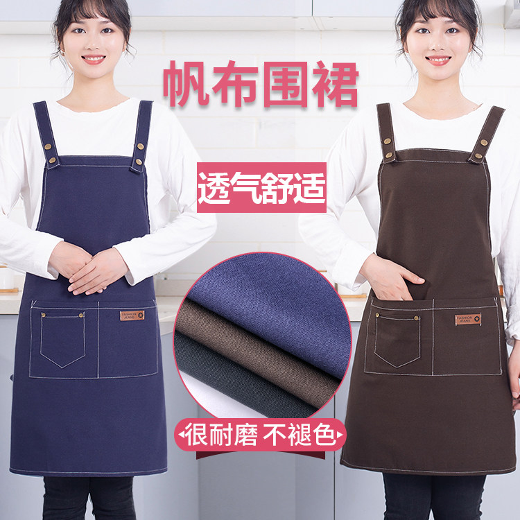 电焊工牛仔围裙工作围裙男女工厂劳保防污帆布耐磨厨房围裙罩衣,淘宝优惠券,粉丝福利购,淘宝优惠卷