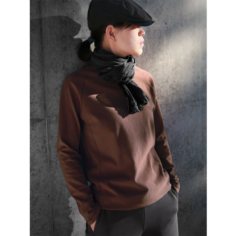 2025秋冬新款长袖t恤衫女款圆领纯棉碳素磨毛宽松厚针织休闲运动T,淘宝优惠券,粉丝福利购,淘宝优惠卷