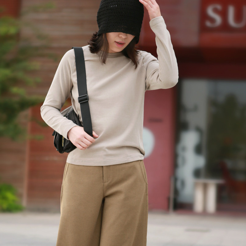 2025秋冬新款长袖t恤衫女款圆领纯棉碳素磨毛宽松厚针织休闲运动T,淘宝优惠券,粉丝福利购,淘宝优惠卷