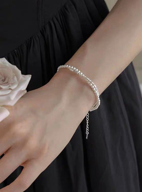 珍珠手链s925纯银手链轻奢手串碎银子手链