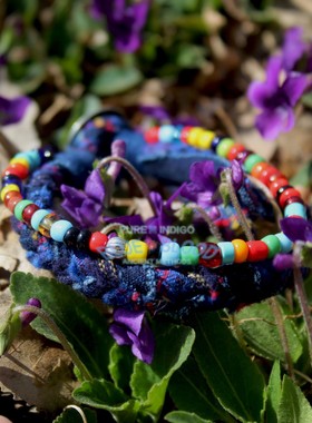 手作手链古布琉璃复古日式菊花扣