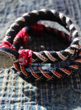 blueblood丹宁布赤耳腰果花手环