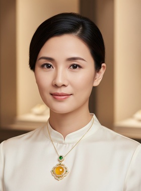 镂空花丝围镶嵌鸡黄玉髓玉石吊坠