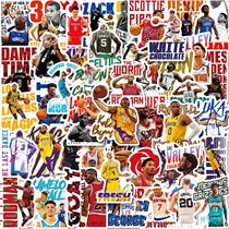 50 sheets of European and American NBA stars Cartoon to draw notebook computer water glass suitcase helmet containing box DIY stickers