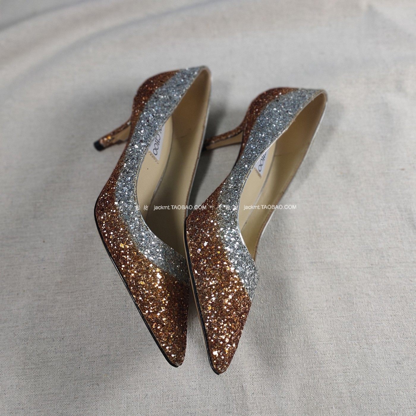 仅1对 纯原 清仓！巨好穿 干练百搭亮片 渐变色高跟工作鞋猫跟鞋,淘宝优惠券,粉丝福利购,淘宝优惠卷