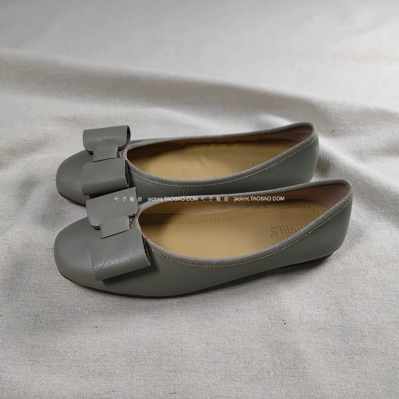 仅6对~纯原！比球鞋还舒服~显瘦灰色羊皮优雅蝴蝶结芭蕾舞平底鞋,淘宝优惠券,粉丝福利购,淘宝优惠卷