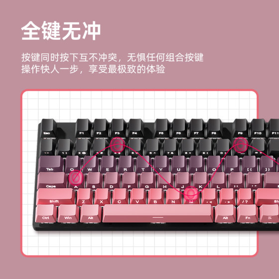 HP wired gradient keycap true mechanical keyboard