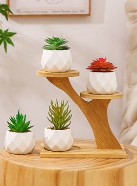 热销办公室桌面仿真多肉绿植室内盆栽工位小摆件ins仿生植物假花