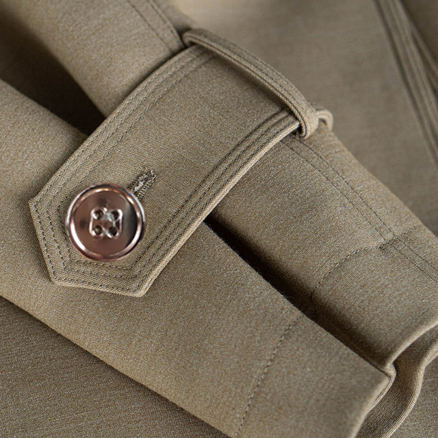 Luo Yi intellectual lapel lace-up trench coat