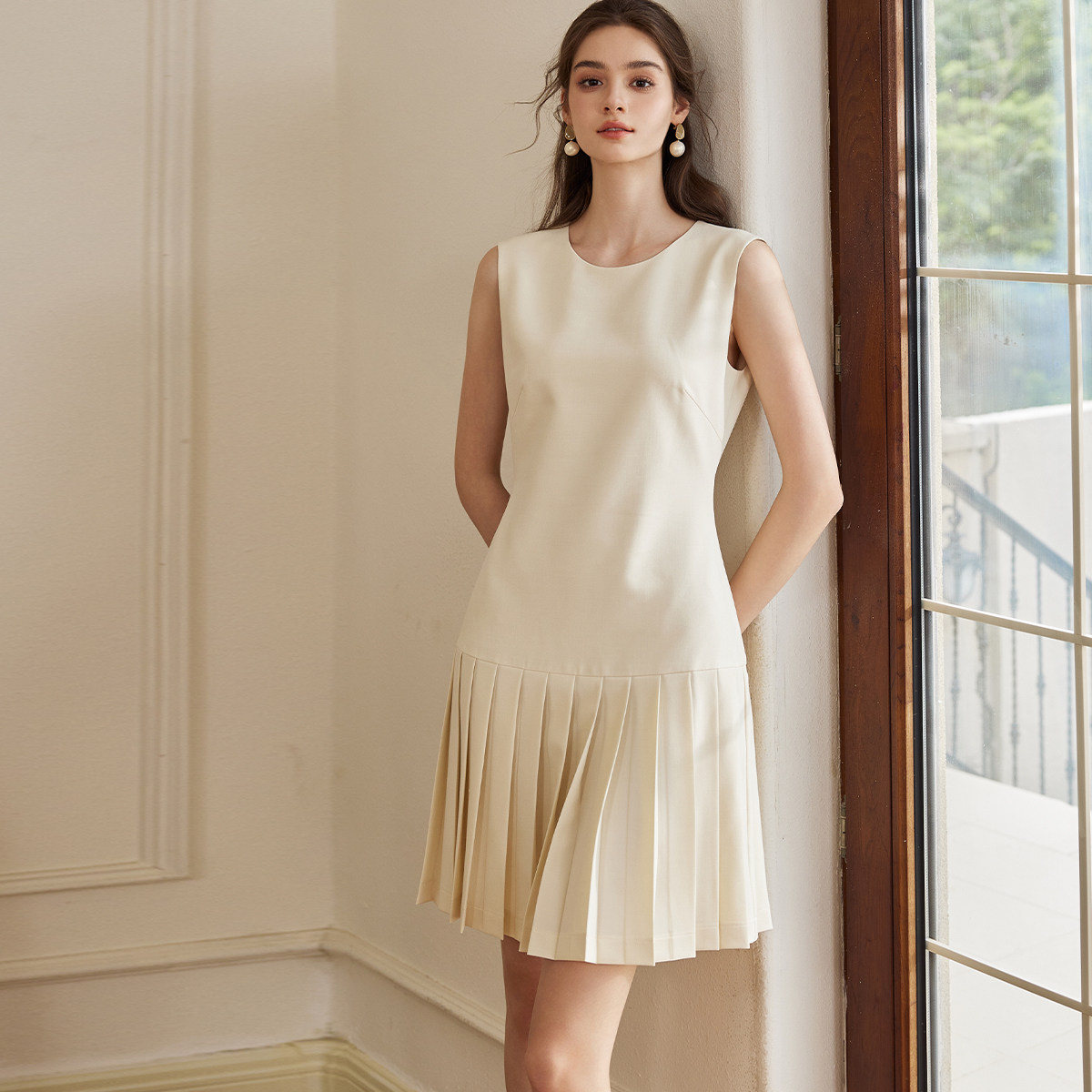 罗衣时尚杏色西装套装女2025秋季新款气质外套连衣裙两件套11035,淘宝优惠券,粉丝福利购,淘宝优惠卷