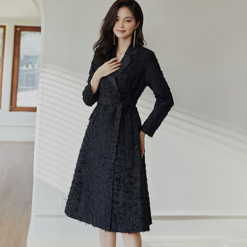 罗衣优雅提花西装女2022春装连衣裙 罗衣连衣裙