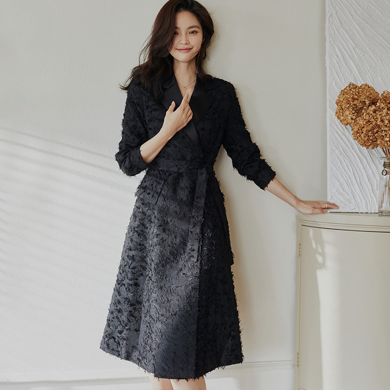 罗衣优雅提花西装女2022春装连衣裙 罗衣连衣裙